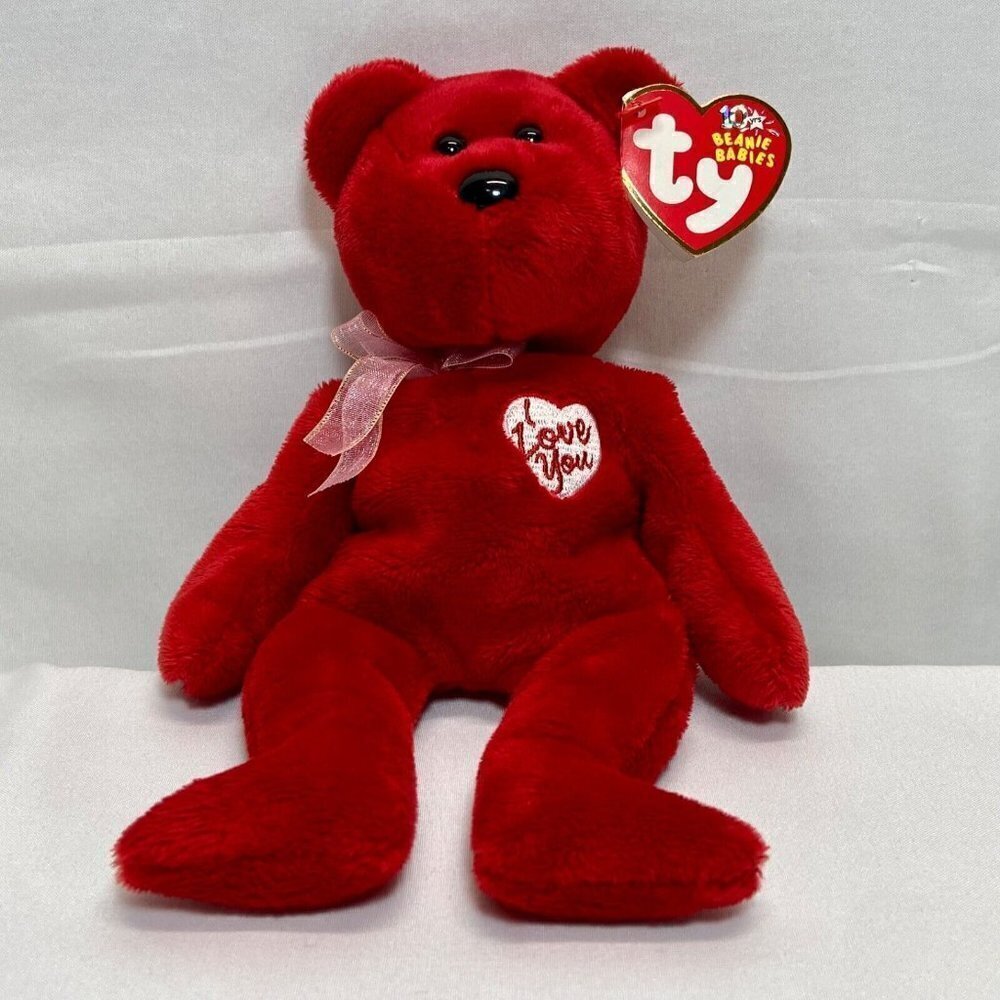 Ty Beanie Babies 10 yrs Secret I Love You Bear 2003 Retired Valentines Day Plush